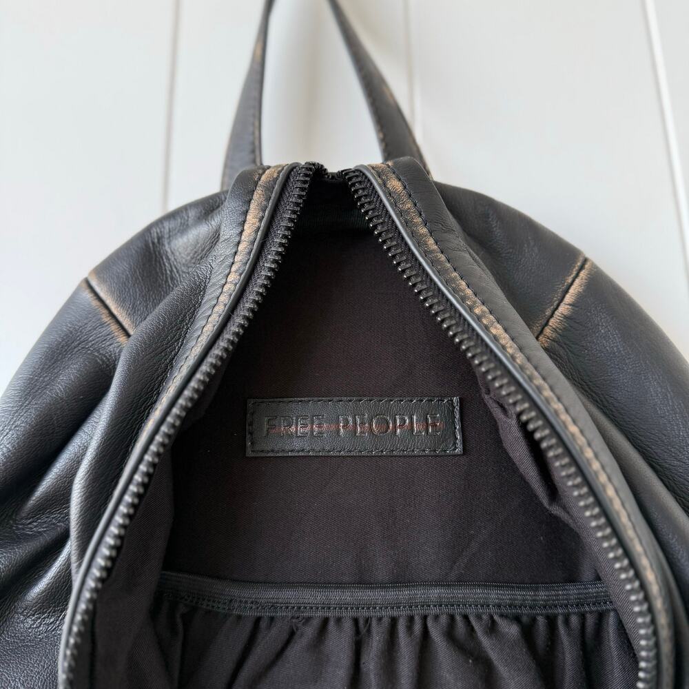 Free People Black Leather Backpack - Picture 5 of 7